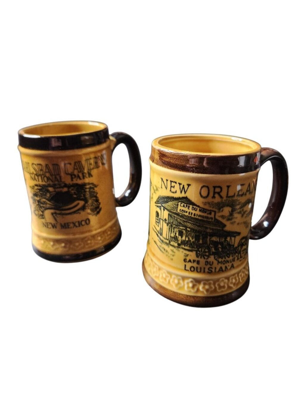 New Orleans and New Mexico Souvenir Mugs Cafe Du Monde Coffee Cups